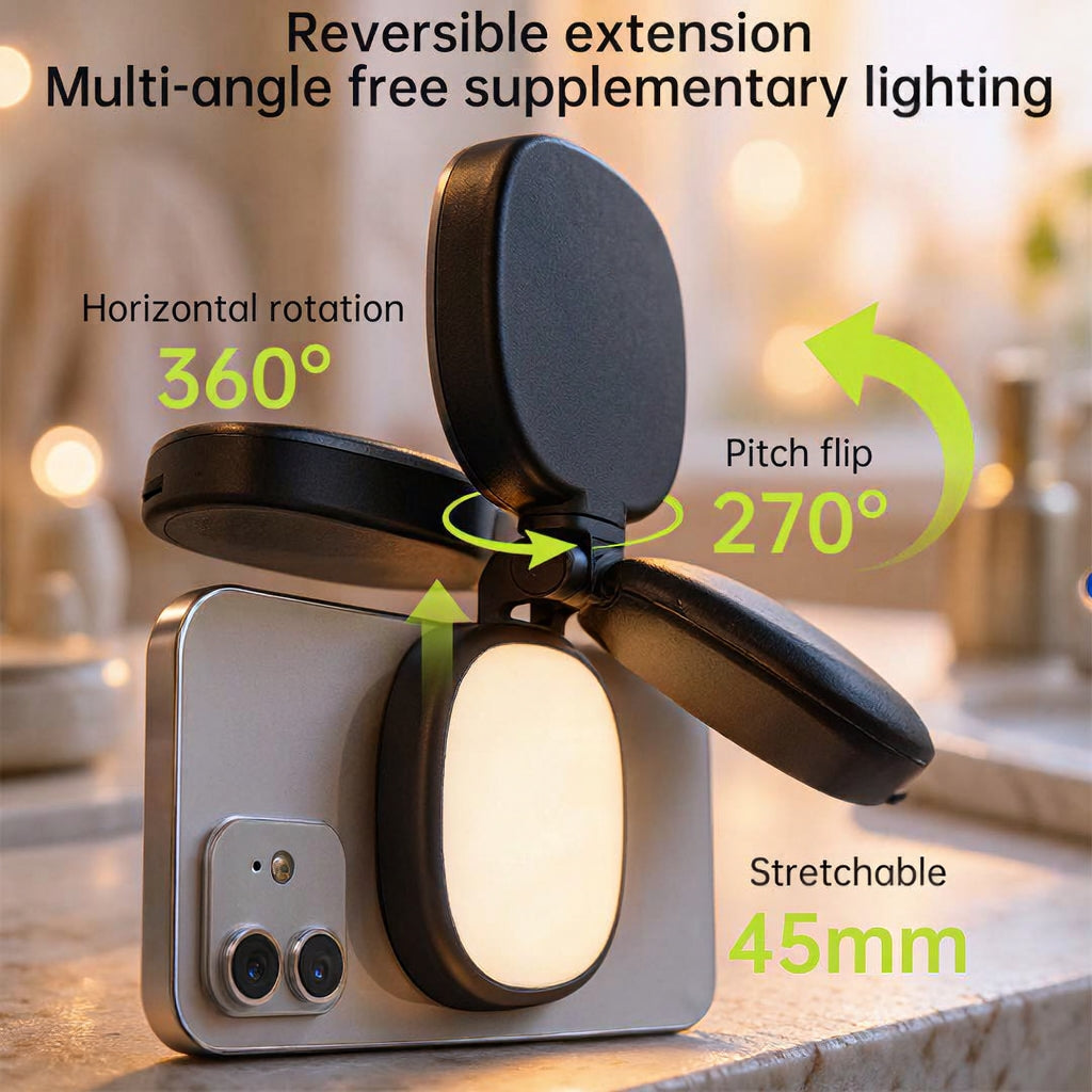 ESPEJO MAGNÉTICO + LUZ LED PARA TU MÓVIL
